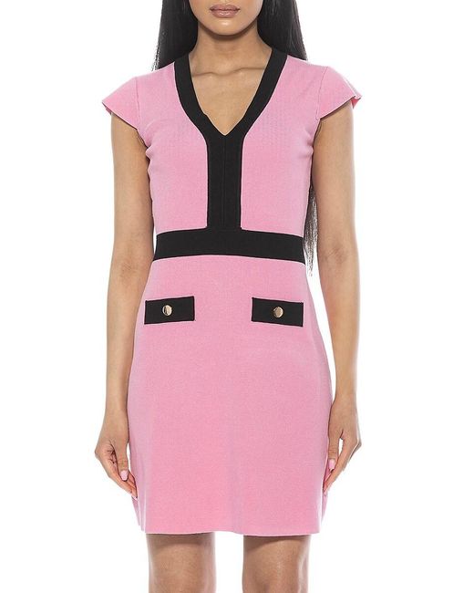 Alexia Admor Pink Rhea Mini Sheath Dress
