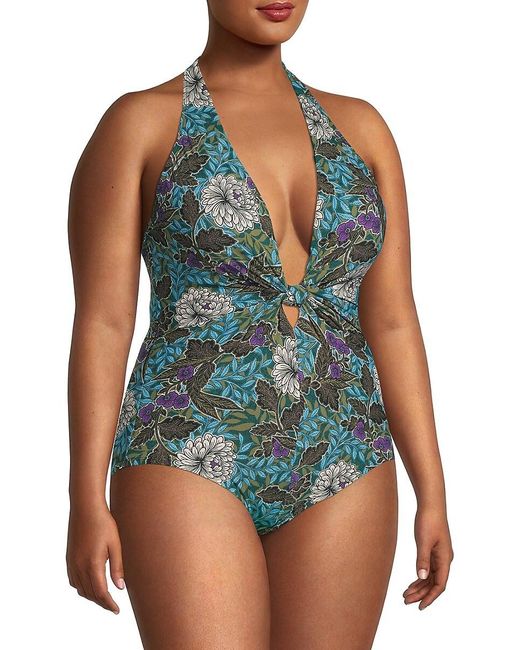 Miraclesuit Rhiannon Plunge Onepiece Swimsuit in Blue Lyst