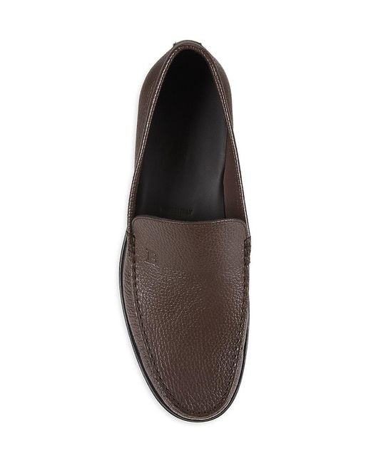 Bally Brown 25Mm Textured Leather Loafers for men