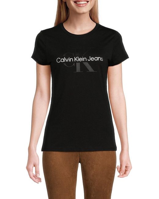 Ck Jeans Black Iconic Logo Graphic Tee