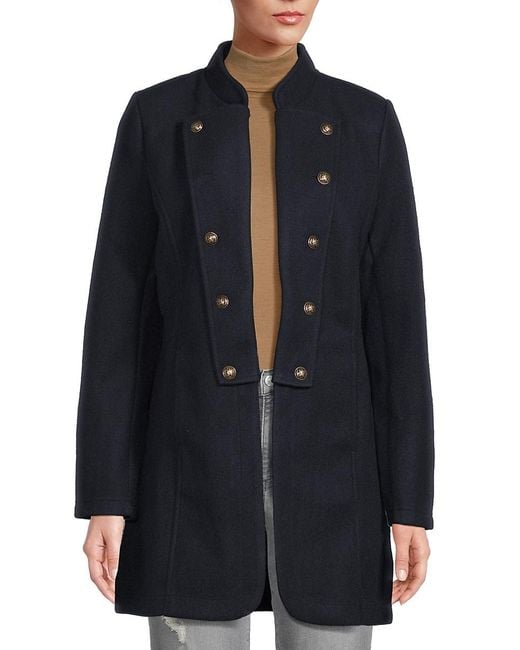 Tommy Hilfiger Black Mandarin Collar Open Front Jacket