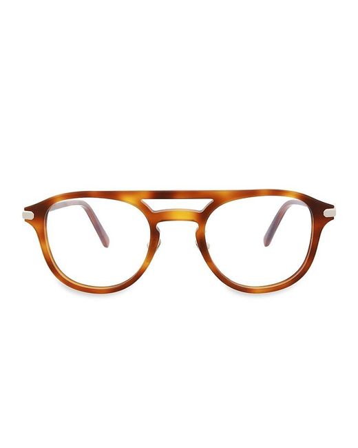 Brioni 50mm Round Aviator Eyeglasses in Brown Lyst