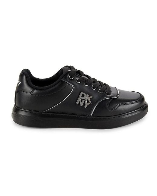 DKNY Black Low Top Leather Sneakers for men