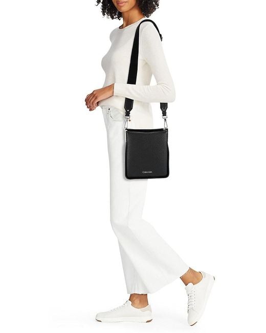 Calvin Klein Fay Logo Crossbody Bag in White Lyst UK