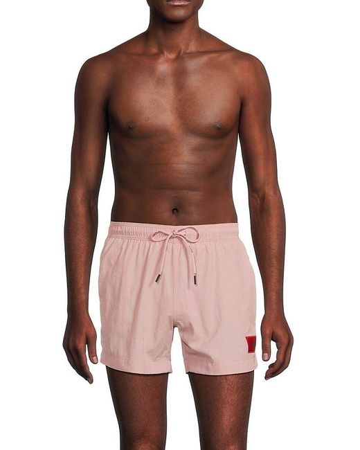 HUGO Red Dominica Box Logo Swim Shorts for men