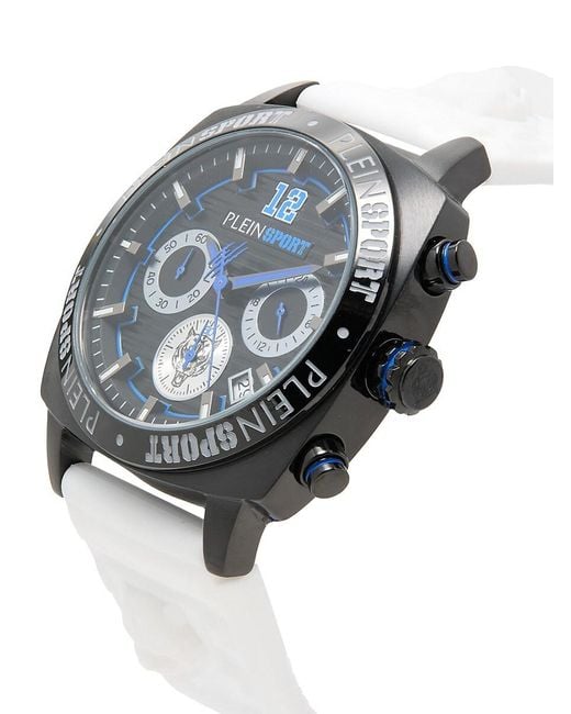 Philipp Plein Blue Wildcat Blacktone Stainless Steel & Silicone-Strap Chronograph Watch/40Mm for men