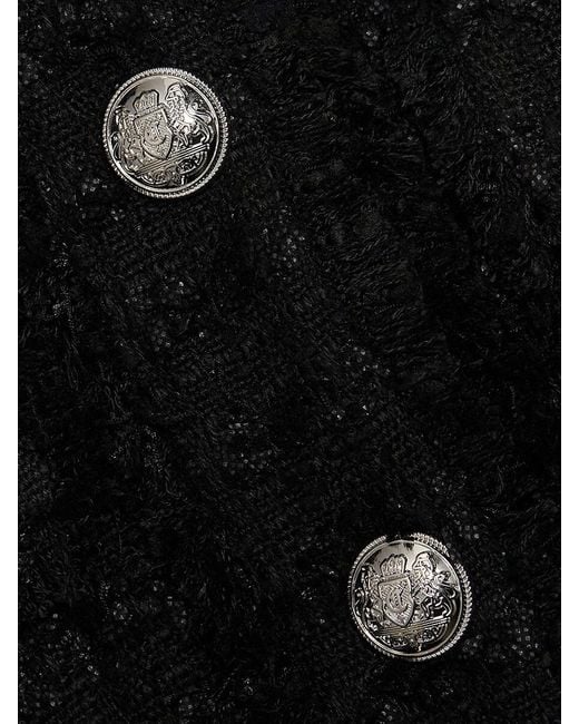 Nicholas the Label Black Sylvia Fringed Tweed Minidress