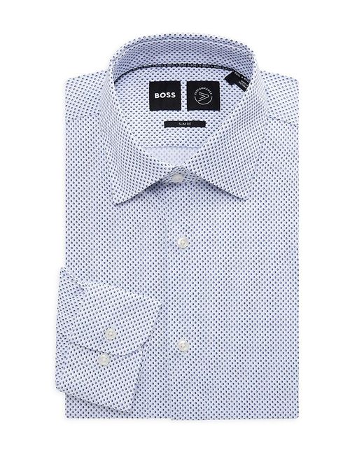 Boss Blue Hank Polka Dot Dress Shirt for men