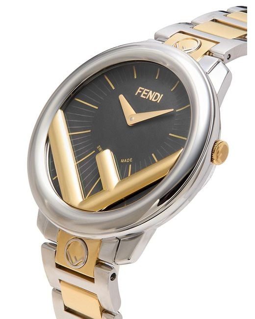 Fendi White Run Away Two-Tone Stainelss Steel Bracelet Watch/36Mm
