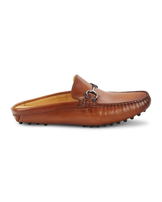 brown backless loafers