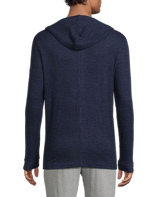 Ted Baker Blue Ribbed Hoodie for men