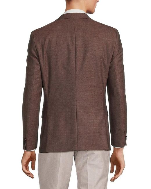 HUGO Brown Arti Extra Slim Virgin Wool Sportcoat for men