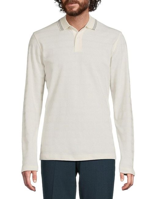 Ted Baker White Cotton-Blend Polo Shirt for men