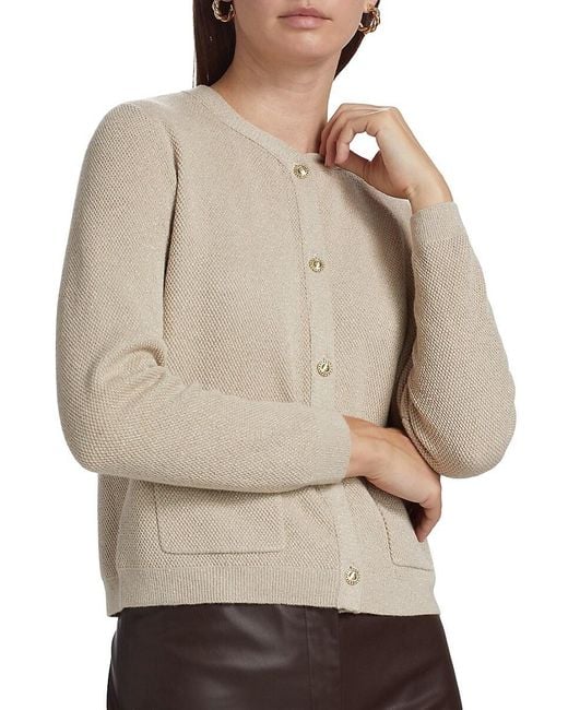 Kobi Halperin Natural Metallic Knit Cardigan
