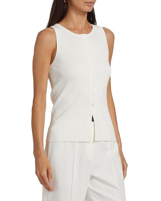 If Only Studio White Knit Sleeveless Cardigan