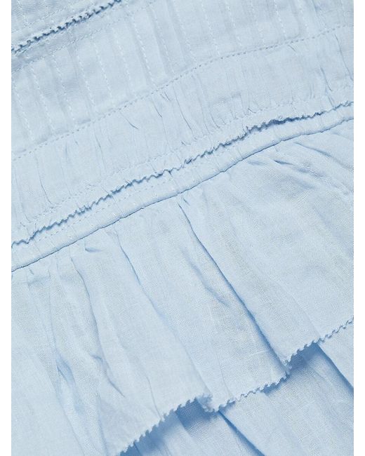 Sea Blue Cole Smocked Minidress