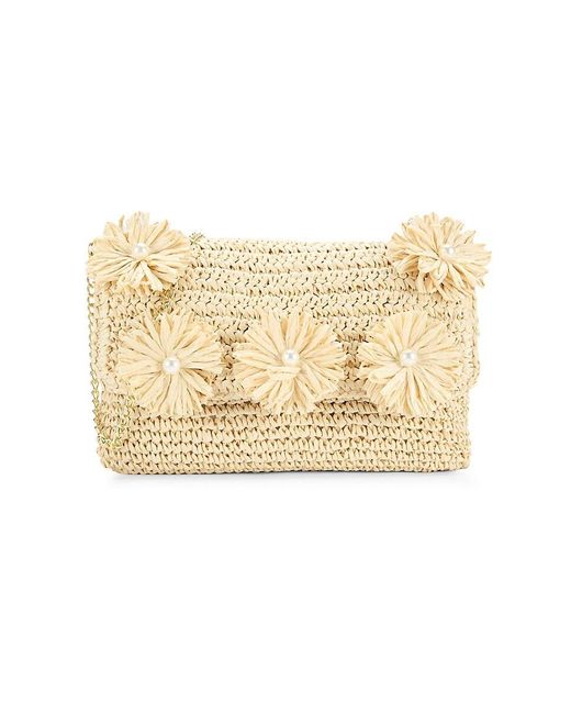 Collection 18 Natural Oversized Woven Flower Paper Crossbody Bag