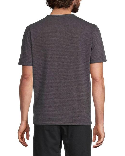 Vince Gray Mini Stripe Cotton Blend Henley T-Shirt for men