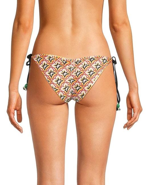 Agua Bendita Orange Alegria Print Bikini Bottom