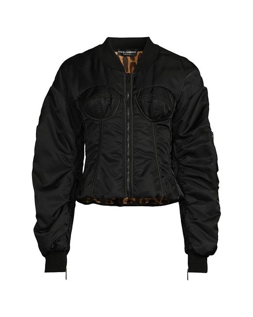 Dolce & Gabbana Black Ruched Cropped Corset Jacket
