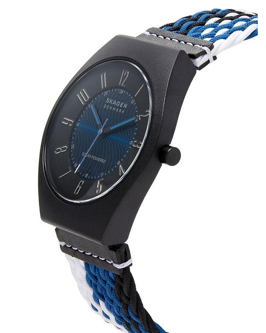 Skagen Blue Grenen Save The Waves Le 37mm Textile Strap Solar Watch for men