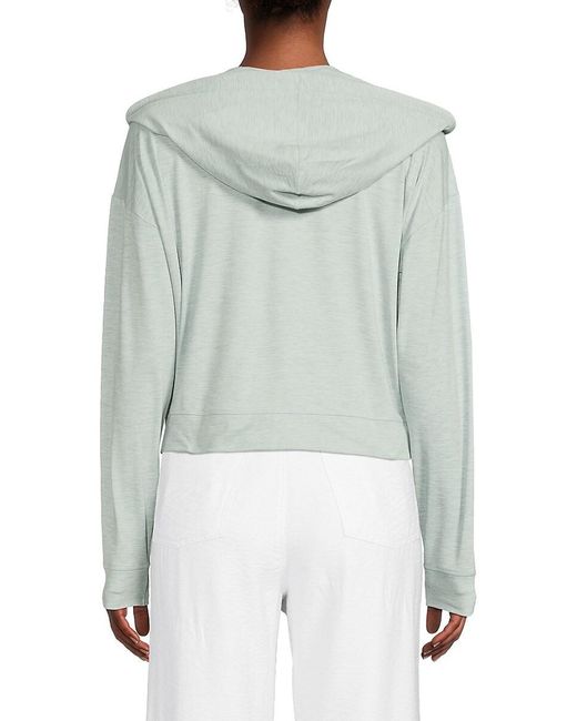 DKNY Blue Drop Shoulder Zip Front Hoodie