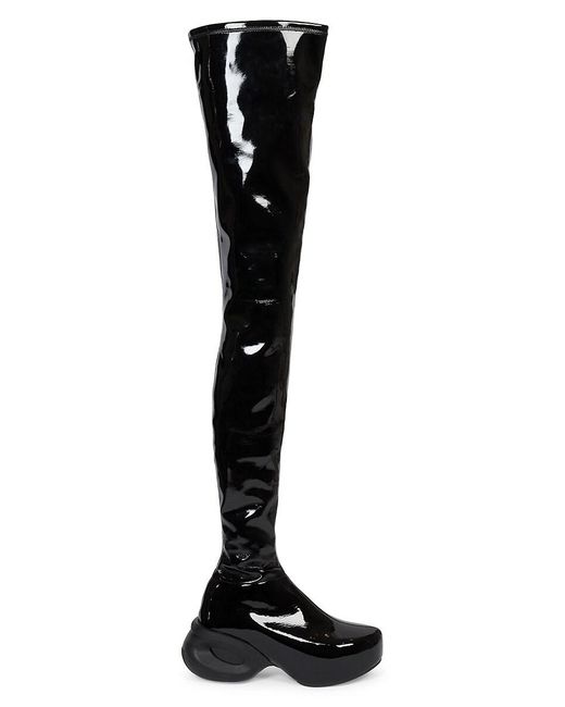 Givenchy Black Latex Over Knee Platform Boots