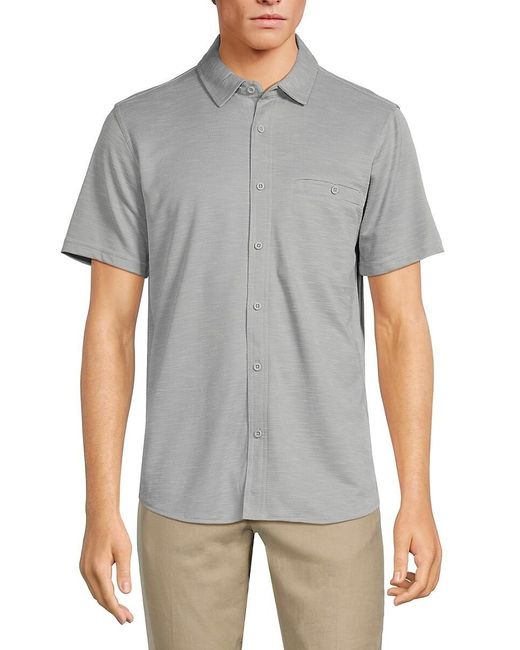Saks Fifth Avenue Gray 'Short Sleeve Shirt for men