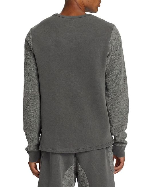 NSF Gray Reverse Sleeve Crewneck Sweater for men