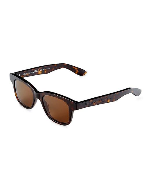 Alexander McQueen Brown 48mm Rectangle Sunglasses