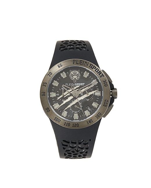 Philipp Plein Gray Thunderstorm Tone Stainless Steel & Silicone-Strap Chronograph Watch/43Mm for men