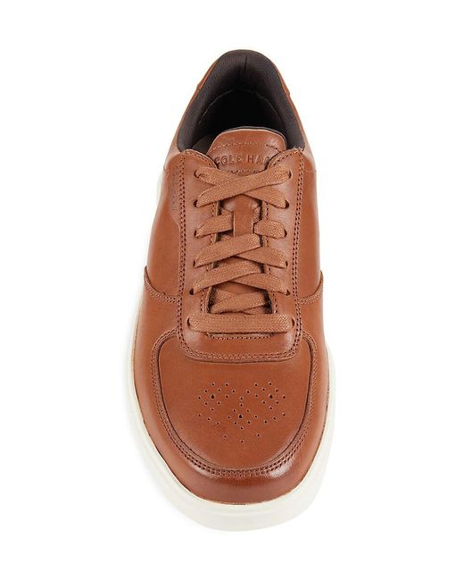 Cole Haan Brown Grand Transition Leather Court Sneakers for men