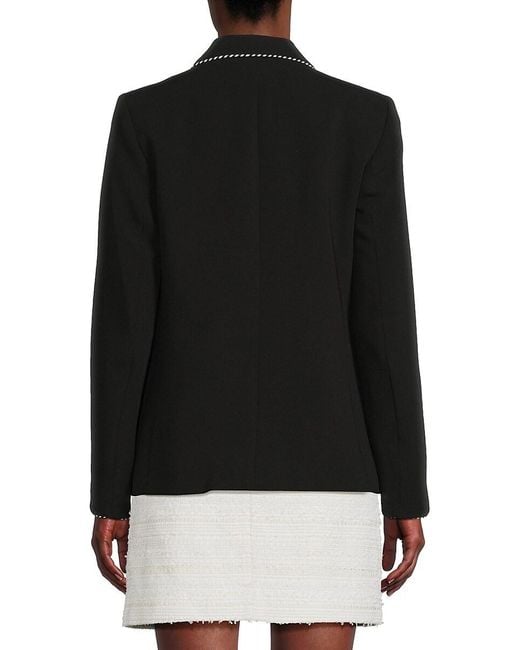 Karl Lagerfeld Black Whipstich Trim Jacket With Crest Patch