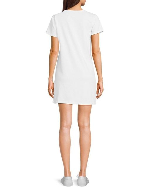 Roberto Cavalli White Logo T-shirt Minidress