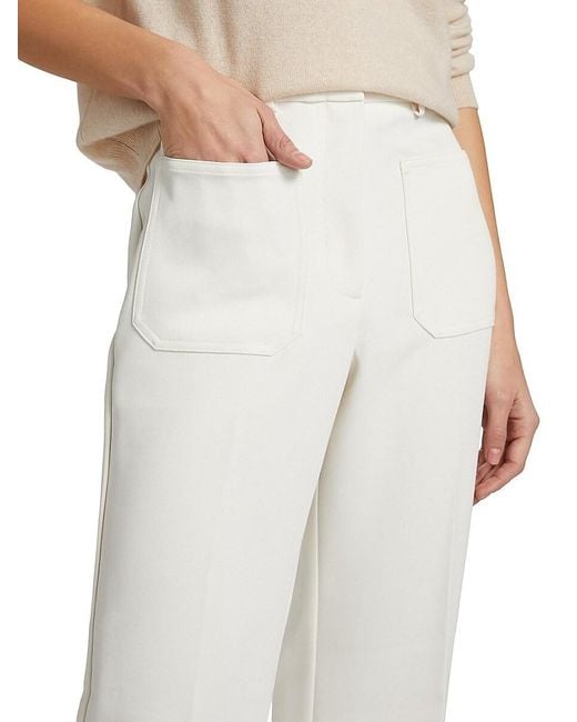 Reiss White Priya Seamed Flare Trousers