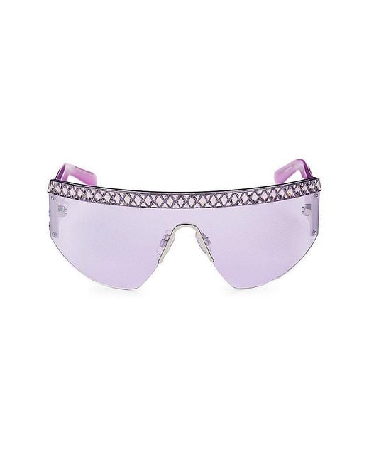 Swarovski 76mm Crystal Shield Sunglasses in Purple | Lyst