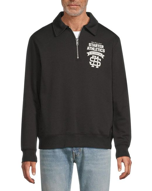 Starter Black Graphic Terry Pullover Sweatshirt for men