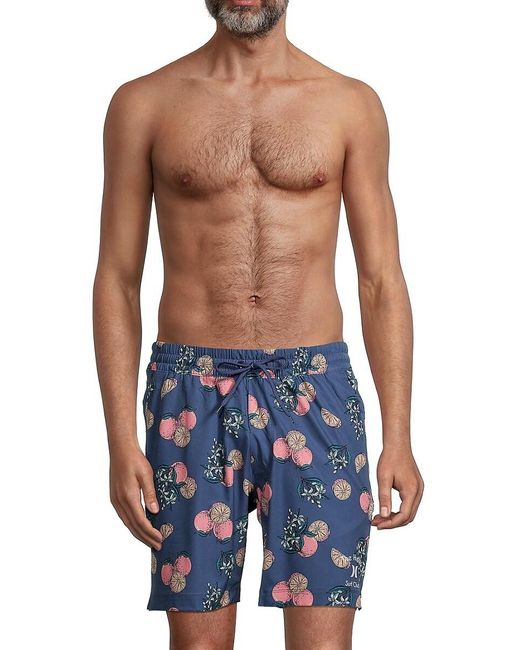 Hurley Lemon-print Drawstring Swim in Blue for Men |