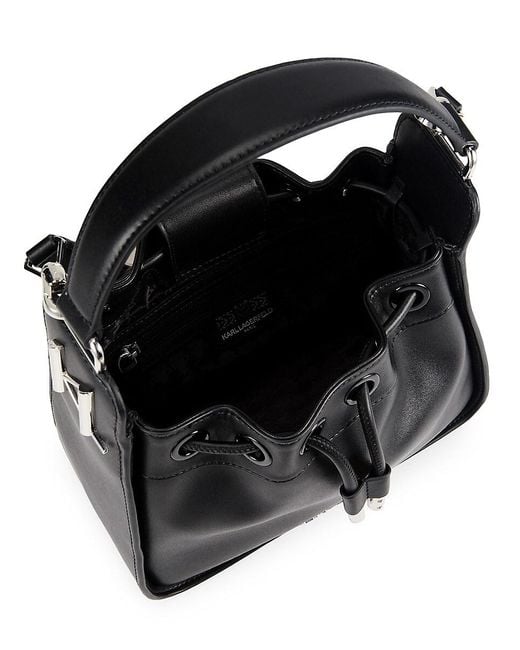 Karl Lagerfeld Black Logo Bucket Bag