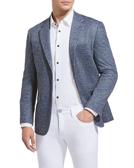 Duchamp Blue Slim Fit Tweed Sportcoat for men