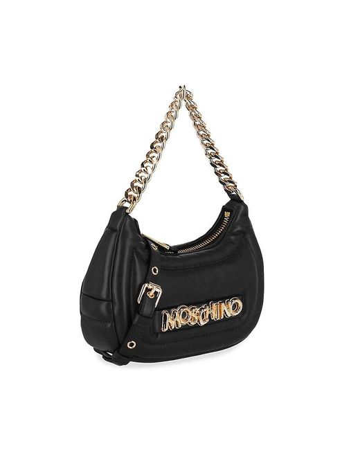Moschino Black Balloon Leather Shoulder Bag