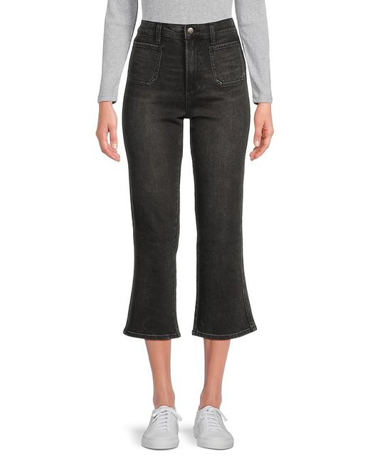 Joe's Jeans Black High-Rise Bootcut Crop Jeans