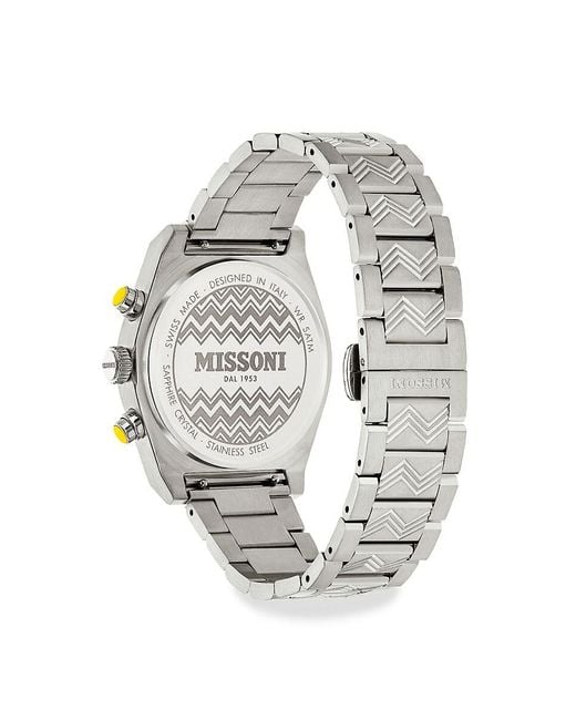 Missoni White 331 Active 38Mm Stainless Steel Chronograph Bracelet Watch