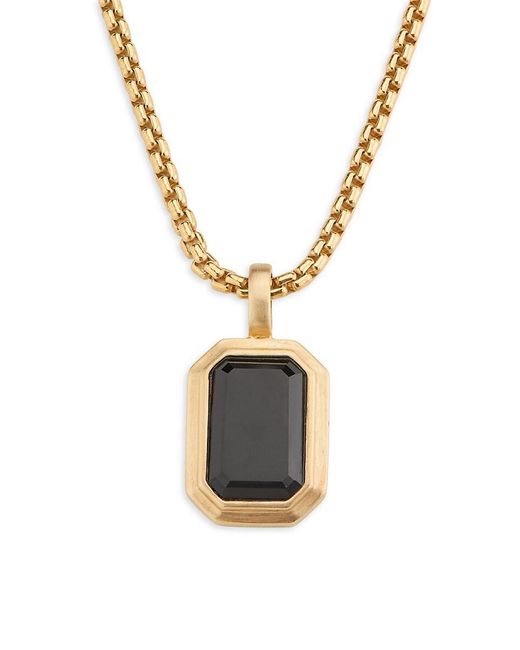 Effy White 14K Goldplated Sterling & 4.80 Tcw Onyx Pendant Necklace for men