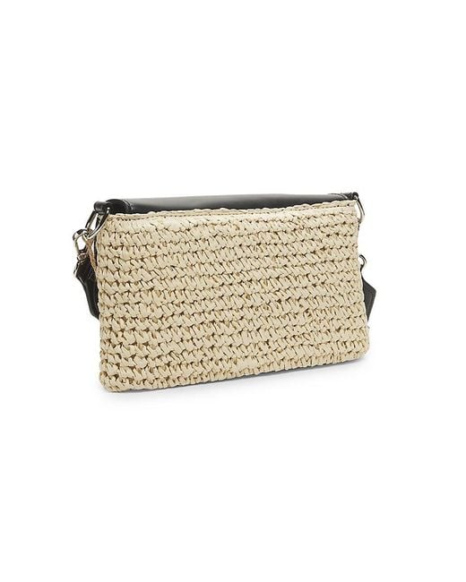 Vintage Havana Black Capri Raffia Shoulder Bag