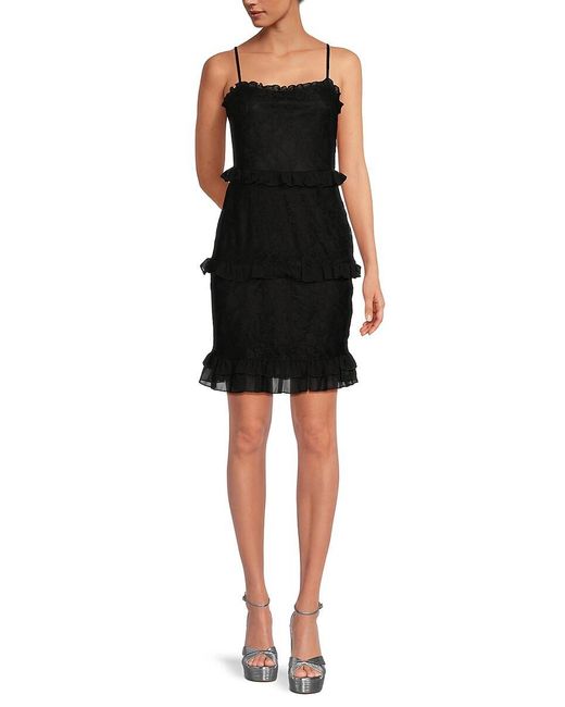 Bebe Black Ruffle Mini Dress