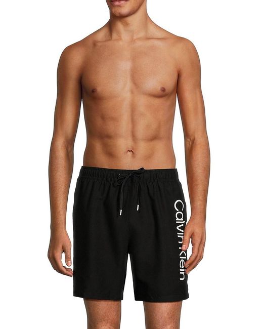 Calvin Klein Black Core Volley Logo Swim Shorts for men
