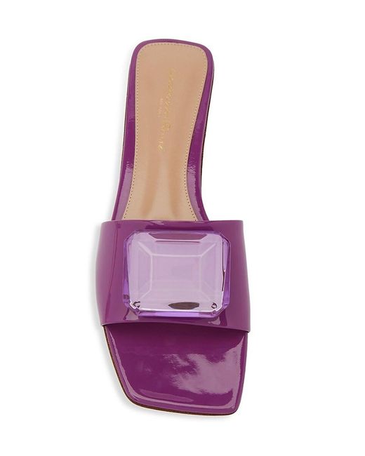 Gianvito Rossi Purple Jaipur Block Heel Patent Leather Sandals