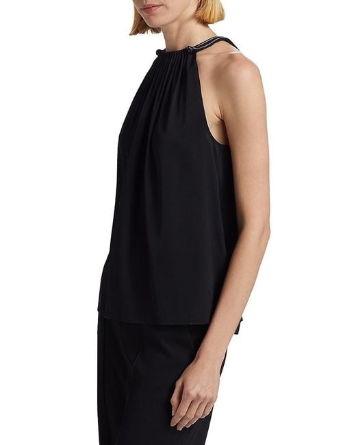 Kobi Halperin Black Astrid Silk Halterneck Blouse