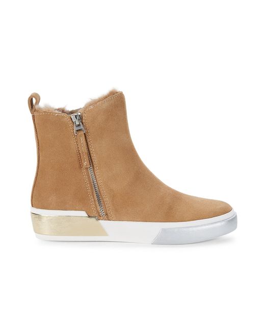 Dolce Vita Brown Zucca Faux Fur-lined Suede Sneakers